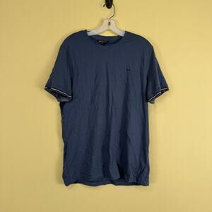 Michael Kors Blue White Ringer T Shirt Short Sleeve Size Large